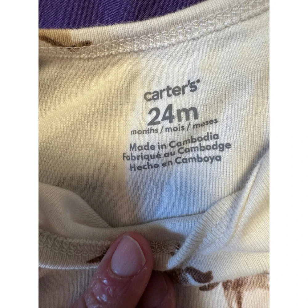 Carters Simple Joys Baby Bodysuit Set 2pk Blue Polka Dot Ivory Horse 24M
